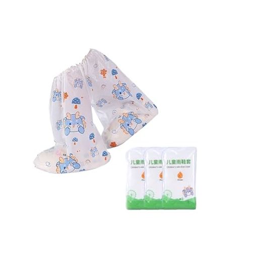 [RuiMi]レインブーツカバー子供用使い捨て恐竜プリント防水PE素材加厚独立包装3足6枚通学幼稚園雨の日用かわいい靴濡れ防止