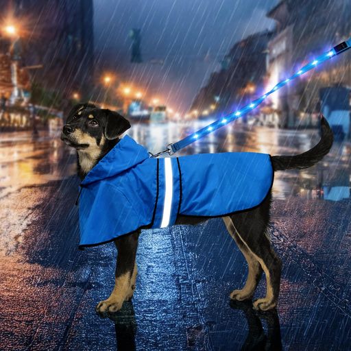 Weesiber犬レインコートペットレインコートカッパ100%の防水生地夜間反射帽子付梅雨対策防雪防風通気軽..