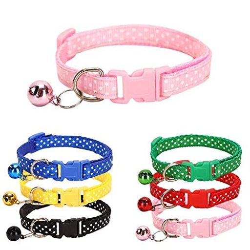 ZHEJIA6個入り猫の首輪猫用調整可能軽量セーフティバックル付鈴付き可愛安全犬用ペットグッズ