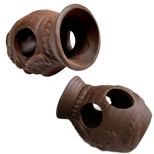 OrgMemory水槽用飾り癒し水景素焼き土管ミニ陶器洞窟素焼きの隠れ家2個セットセラミックロックケーブエ..