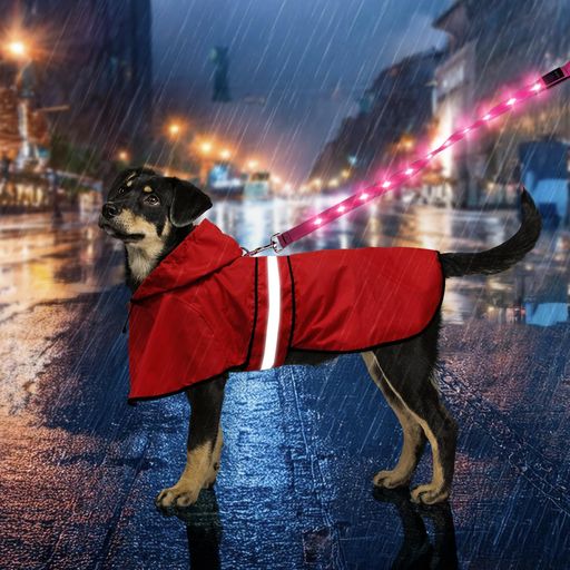 Weesiber犬レインコートペットレインコートカッパ100%の防水生地夜間反射帽子付梅雨対策防雪防風通気軽量調節可能な着脱簡単散歩用小型犬中型犬大型犬犬用雨具...