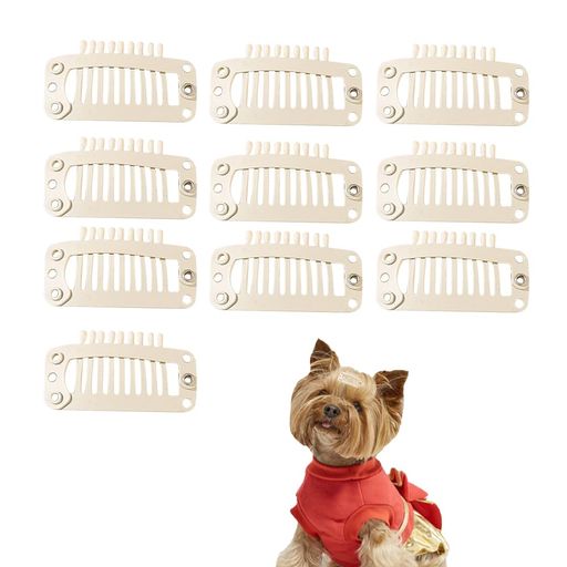 全犬種対応10個セット犬用ヘアピン飾り付きハンドメイド素材すべり止めぱっちんコーム付きDIY手芸用ア..