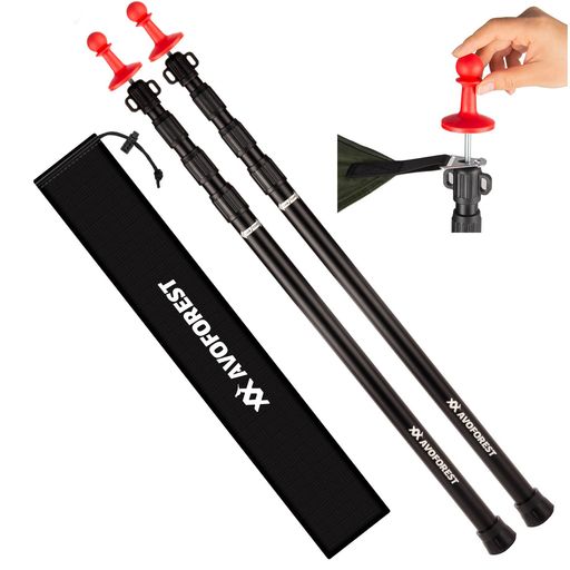 AVOFORESTタープポール伸縮式【強化されたロック構造】アルミテントポール直径28mm(高さ81~235cm)4継無..