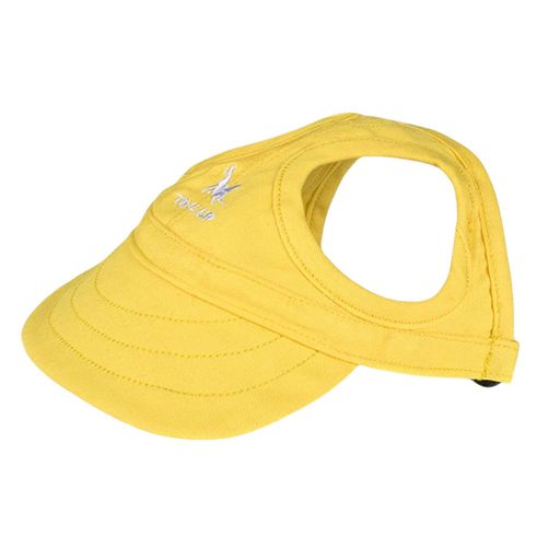 犬帽子キャップ夏犬の帽子ペット用野球帽日よけ日焼け防止紫外線対策小型犬中型犬大型犬ドックウェア海お出かけ散歩(イエローL6-15kg)(4)