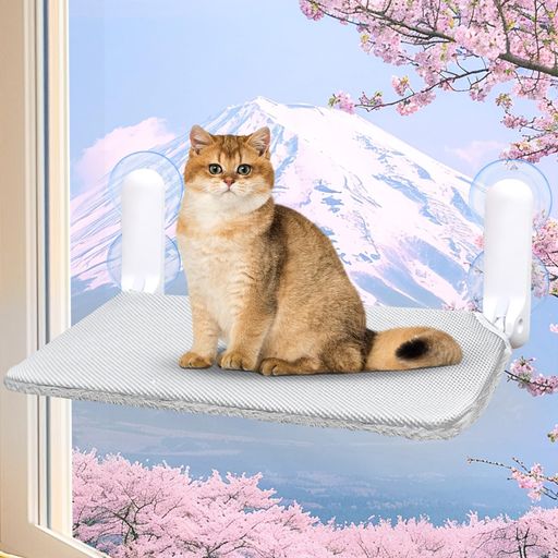 MuGaoDee猫ハンモック折り畳み式猫窓用ハンモック猫窓ベッド強力吸盤式耐荷重40kg猫ハンモック52*30cm..