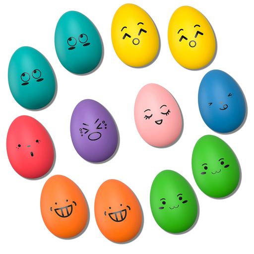 SCHITEC犬おもちゃボール音の出る噛むおもちゃストレス解消運動不足卵の形犬のおもちゃ子犬小型犬に適用(直径:4.4cm)(マルチカラー12個セット・直径:4.4cm)