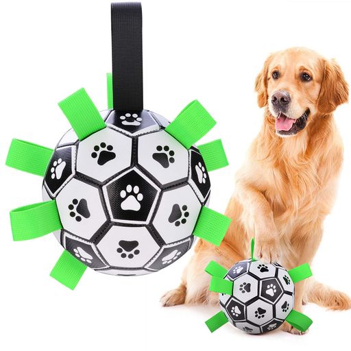 ShinePick犬のおもちゃボール犬用ボール犬用噛むおもちゃサッカー15センチ天然ゴム耐久性知育玩具トレ..