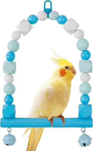 MUYYIKAバードトイ鳥おもちゃオウムブランコインコスイングベル付き吊下げタイプ玩具鳥グッズ鳥の遊び..