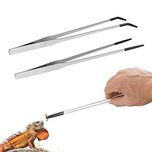 UrbanPulse爬虫類餌やりピンセットゴム製先端爬虫類用給餌トング頑丈なエクストラロングピンセットステ..