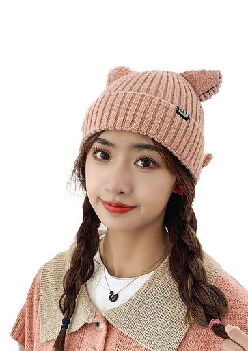 Rakuten - [セクションSEYIXU]レディース防寒ニット帽子猫耳ニット帽かわいいネコ耳猫耳ボウシニットねこ耳コーデ冬ニット帽つのツノニットキャップコスプレ仮装コーデ秋冬豊富なカラバリ暖かい(…