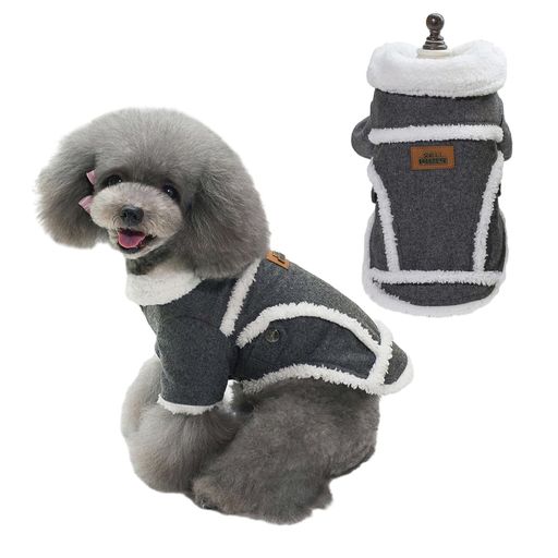 AmzBarley犬服冬コートジャケット裏起毛柔らかいふわふわあたたかいおしゃれ暖かい防寒防風着脱やすい犬服秋冬小型犬中型犬猫保温ペットドッグウェア洋服冬服子犬...
