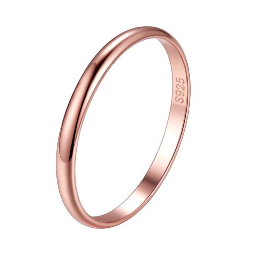 [Suplight] 結婚指輪 ピンクゴールド マリッジリング 婚約 レディース 甲丸リング メンズ 24号 プロポーズ 幅2mm アクセサリー