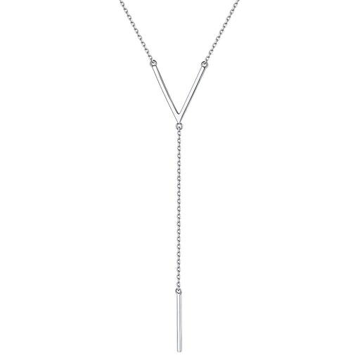 [ChicSilver] ロング ペンダント y字 ネックレス レディース 人気 シルバー925 シンプル アクセサリー