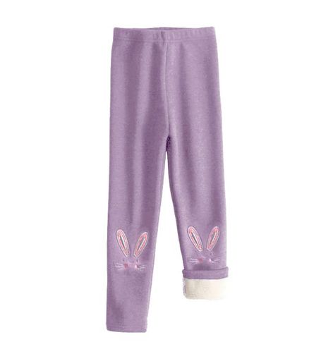 Rakuten - [VIISEN]キッズ女の子ストレッチレギンス裏起毛10分丈パンツ女児子供長ズボンスパッツ厚手保暖防寒伸縮性ウサギ柄猫柄可愛いカジュアル通園通学秋冬100-150CM(A-ピンク130)