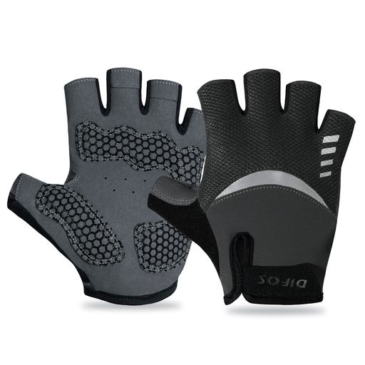 【Difos】メンズサイクルグローブサイクリングローブ夏用自転車ロードバイクグローブ吸汗速乾パッド付き脱着簡単指切り通気性衝撃吸収スポーツトレーニングアウトドアブラックM