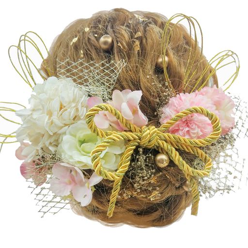 [JZOON]髪飾り成人式髪飾り金箔卒業式和装結婚式袴着物浴衣振袖ドライフラワープリザーブドフラワー高級造花