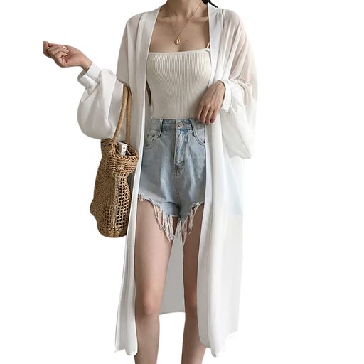 [TODOGIRL]ロングカーディガンレディース薄手レディースカーディガンシフォンおしゃれワイシャツ羽織り..