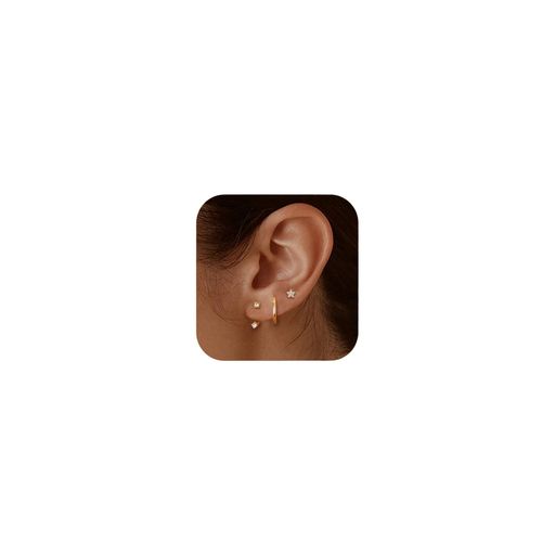 Diamday3ペアスタッドフープピアスレディース人気シルバー925ポスト金属アレルギー対応ピアス14kゴール..