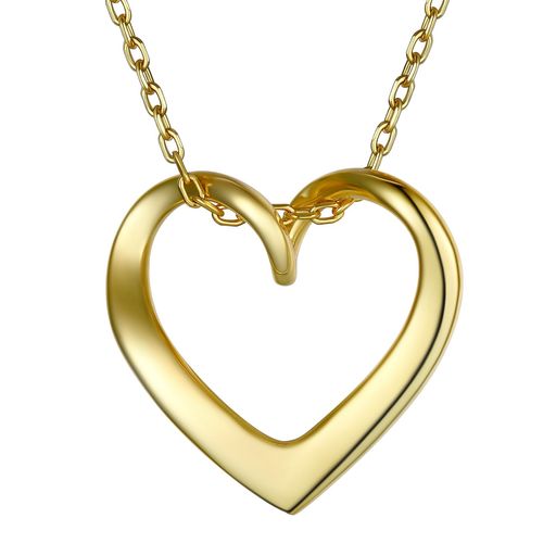 [Suplight]オープンハートネックレスレディースゴールドk18金かわいいシンプルつけっぱなしアクセサリー