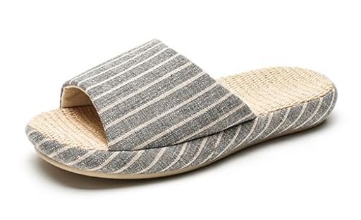 [SHPEROWW]レディースメンズルームシューズスリッパ静音で軽量前開き麻室内履き春夏秋履きやすい滑り止..