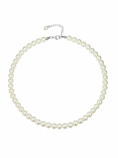 [FOCALOOK]パールネックレス8mm真珠冠婚葬祭レディースネックレスステンレス金属アレルギー対応クリス..