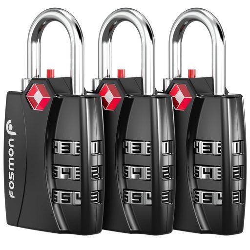 FosmonTSAロック、3桁の組み合わせロック、南京錠、キー、海外旅行、荷物スーツケース、ジッパーバッグ..