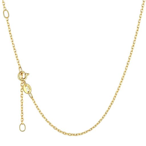 [ChicSilver]ゴールドネックレスチェーンのみレディースk18金あずきチェーン金属アレルギー細め長さ40cm太さ1.5mm(4)