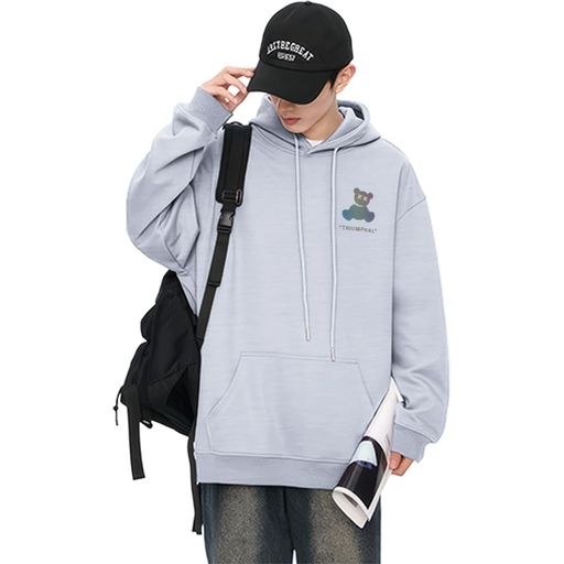 [FEISEDY]パーカートレーナーメンズおしゃれTシャツプルオーバーカジュアルゆったり大きいサイズ丸首長袖柔らかい軽い人気秋服コットン部屋着トップスルームウェアスウェット可愛い保…