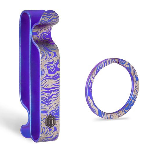 [KeyUnity]KM00FCキーホルダーレディースベルトキーホルダーキーリング付きベルト帯挟み両側S型チタンキーシンプル軽量ファッショナブルカラード女性ギフト