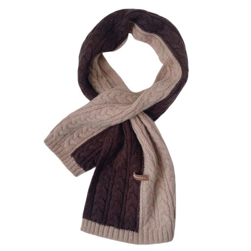 [Qzkouma]ネックウォーマーレディースケーブル柄マフラーメンズ子供クロス差込ニットマフラー秋冬防寒..