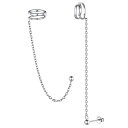 ChicSilverチェーンイヤーカフピアスレディースシルバー925プラチナ丸玉ピアスかわいいアクセサリー