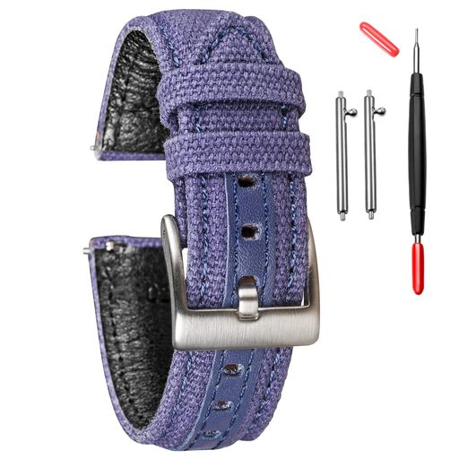 Hemsutクイックリリース時計ストラップ、ミリタリーキャンバスの時計バンド、男性用24ミリメートル時計バンド、ファブリックスポーツ交換。