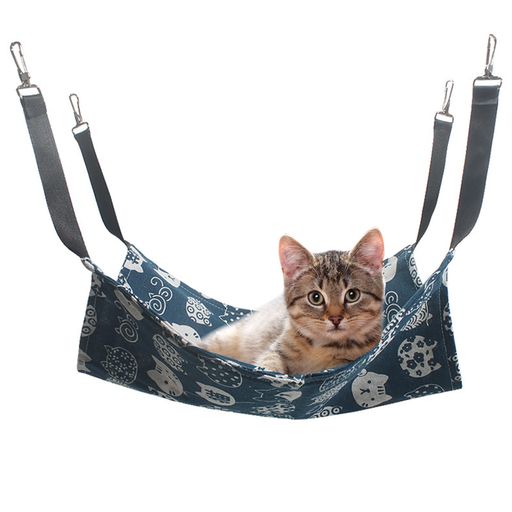 MAEXUS 猫 ハンモック 吊り下げベッド ケージ ゲージ用 猫べッド 春夏用 軽量 通気性 耐荷重10KG ペットベッド 猫用ハンモック 洗濯可能 金属フック 猫はんもっくケージ用 サイズL 53cm x 35cm (…