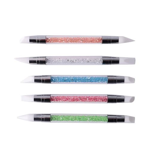 maarku 5本セット ネイルアートブラシ ネイル筆 マルチシリコンスティック ネイル筆 シリコン筆 新型 画筆 両端ヘッド ジェルネイル用ブラシ