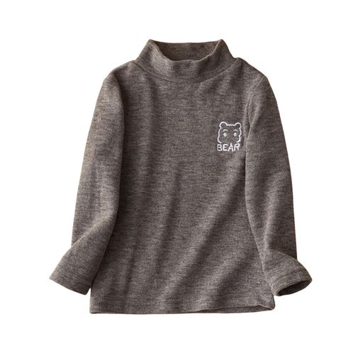 Rakuten - [LiryShowfoevng]トップスキッズハイネックインナーシャツTシャツ長袖子供服女の子男の子暖かい柔らかいかわいいクマ柄伸縮性カットソー春秋冬7歳8歳8090100110120130140cm
