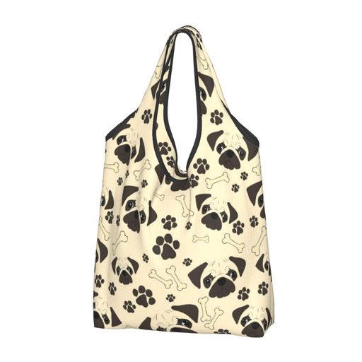 Handbag Type - [FURONGA]エコバッグ買い物バッグ折畳み大容量パグ犬可愛いおしゃれショッピングバッグ洗える小さめコンパクト手提げ買い物袋肩掛け丈夫軽量メンズレディースペットアニメ(22)