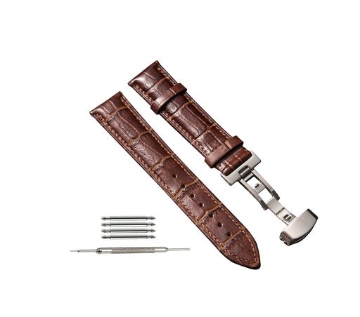 [Zanlive]18mm時計バンド腕時計のバンド12mm14mm16mm18mm20mm22mm時計ストラップ本革替えベルト替えバンドベルト交換耐水性装着簡単観音開き尾錠(18mmブラウン)