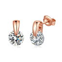 Jiahanzbピアスジルコニア一粒CZ5Aダイヤピアス925シルバーK18金RGP純銀製金属アレルギー対応女性プレゼントギフトボックス付きレディース6mm(1...