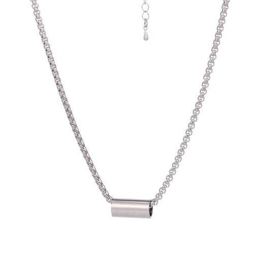 ネックレス独立設計ステンレスネックレスチタン鋼円柱ペンダント金属アレルギーシンプル