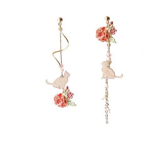【商品の材質】花ピアスは14k金メッキ、 酸化しにくく、変形しにくく、肌に優しく、装着が快適で、アレルギーのある人でも安心して使える金属アレルギー対応ピアスです。 【商品の特徴】きれいで立体感があるの薔薇、可愛い猫、艶やかな琺琅着色、絶妙な組み合わせ、大人可愛いと華麗さを失わない揺れるレーディス花ピアスです。揺れる度に高級感を湧き立たせ、お顔周りをぐっと華やかに、存在感しっかり!ロングピアスの小顔効果も抜群! 【人気プレゼント】ピアスレーディス人気は美しさを演出するの基本的なアイテムです。揺れるピアスのおしゃれなデザインは色んなファッション に合わせられます!揺れるピアスは誕生日、記念日、結婚式、入学式、卒業式、ホワイトデー、クリスマスなど特別な日のプレゼントとしては適合しています。 【使用の場所】綺麗な大人気ピアス花は美しさを演出するの基本的なアイテムです。ピアスのおしゃれなデザインは色んなファッション に合わせられます!揺れるピアスは誕生日、記念日、結婚式、入学式、卒業式、ホワイトデー、クリスマスなど特別な日のプレゼントとしては適合しています。