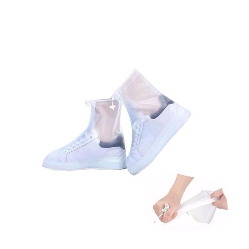 [Mirhua]シューズカバー防水レインシューズカバー靴雨アウトドア防水滑り止め(28.5cm白色L)防水滑り止..