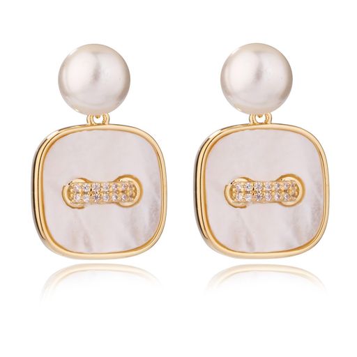 COOCY貝殻パールシンプルデザインリングピアスレディースフープピアスシンプルデザイン人気金属アレル..