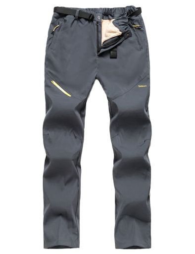 [WisdomLeaves]アウトドアパンツメンズ裏起毛厚手登山ズボントレッキング防寒パンツソフトシェルパンツ保温防風パンツお釣りバイク無地秋冬用gray2XL