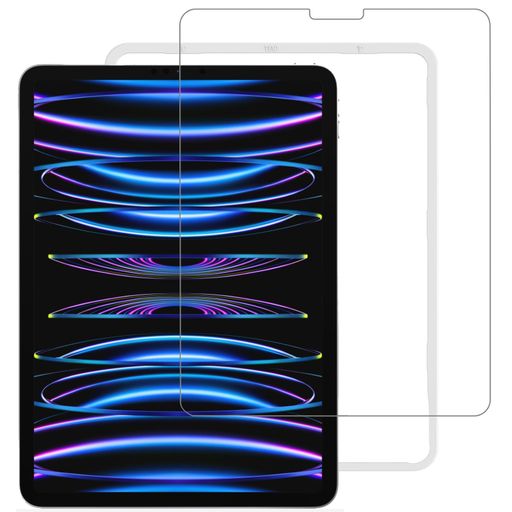 ご注意:本製品は iPad Air5 (2022 第5世代) 用 / iPad Air4 (2020 第4世代) 用 / iPad Pro 11 (2022 第4世代 / 2021 第3世代 / 2020 第2世代 / 2018 第1世代)となります。また、本製品は極薄な強化ガラスで作られており、貼り付けの際には、過度な力を入れたり、必要以上に折り曲げたりしないでください。また、ホコリの混入を防ぐために、エアコン等を一時的に消し、風及び埃の少ない環境で貼り付け作業を進んでください。 正確な穴あけ加工及びラウンドエッジ加工により、使用上違和感や引っかかり感がなく、本体との一体感が生まれます。 専用ガイド枠付き: お客様が貼りやすいように、専用のガイド枠が同梱されています。ガイド枠をしっかりとタブレットにはめ込み、フィルムをガイド枠のインカメのある側にしっかりとあてて、保護シールを剥がしながら置くだけで、シリコン自己吸着層により、綺麗に密着できます。※ご注意:ガイド枠はあくまでも目安です。貼り付ける際はしっかりと位置を合わせてください。