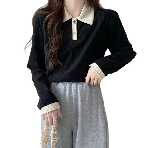 [Guooryvner]グオーリーブナー長袖Tシャツレディース無地長袖薄手シンプルプルオーバーハーフネックト..