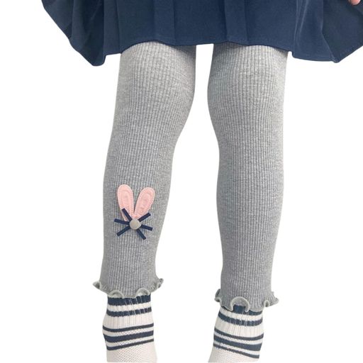 [LiryShowfoevng]ズボンキッズ女の子パンツレギンス長ズボン九分丈薄手うさぎ柄可愛いストレッチタイツボトムスカットソー子供服ガールズ春秋9歳10歳90100110120130140cm