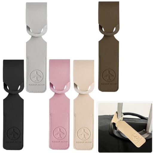 Aisetmoon荷物タグスーツケースネームタグ5個セット旅行タグスーツケースタグバッグ用名刺ホルダー船荷物タグ出張用紛失防止取り外しが簡単耐摩耗性超軽量柔軟丈夫