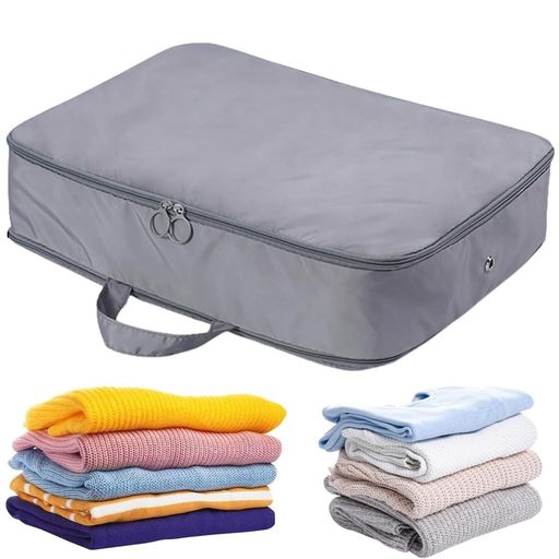 トラベルポーチ圧縮袋旅行圧縮ポーチ旅行用圧縮袋衣類圧縮袋旅行圧縮トラベルポーチ旅行圧縮バッグトラベルポーチ圧縮スペース節約(グレー)