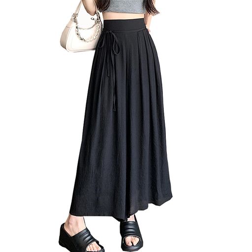 [CoeFodMavo]ワイドパンツレディースズボンガウチョパンツハイウエストパンツハイウエスト裏地ありウエストゴム涼しけ無地美脚ポケット付き通勤旅行オフィスゆったりおしゃれきれいめ薄…