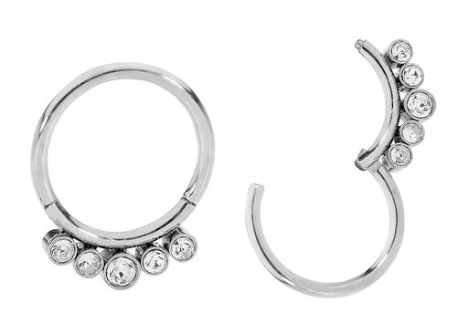 365枕木1ペアステンレス鋼16グラム蝶番の宝石セグメントリングスリーパーイヤリング8ミリメートル鋼